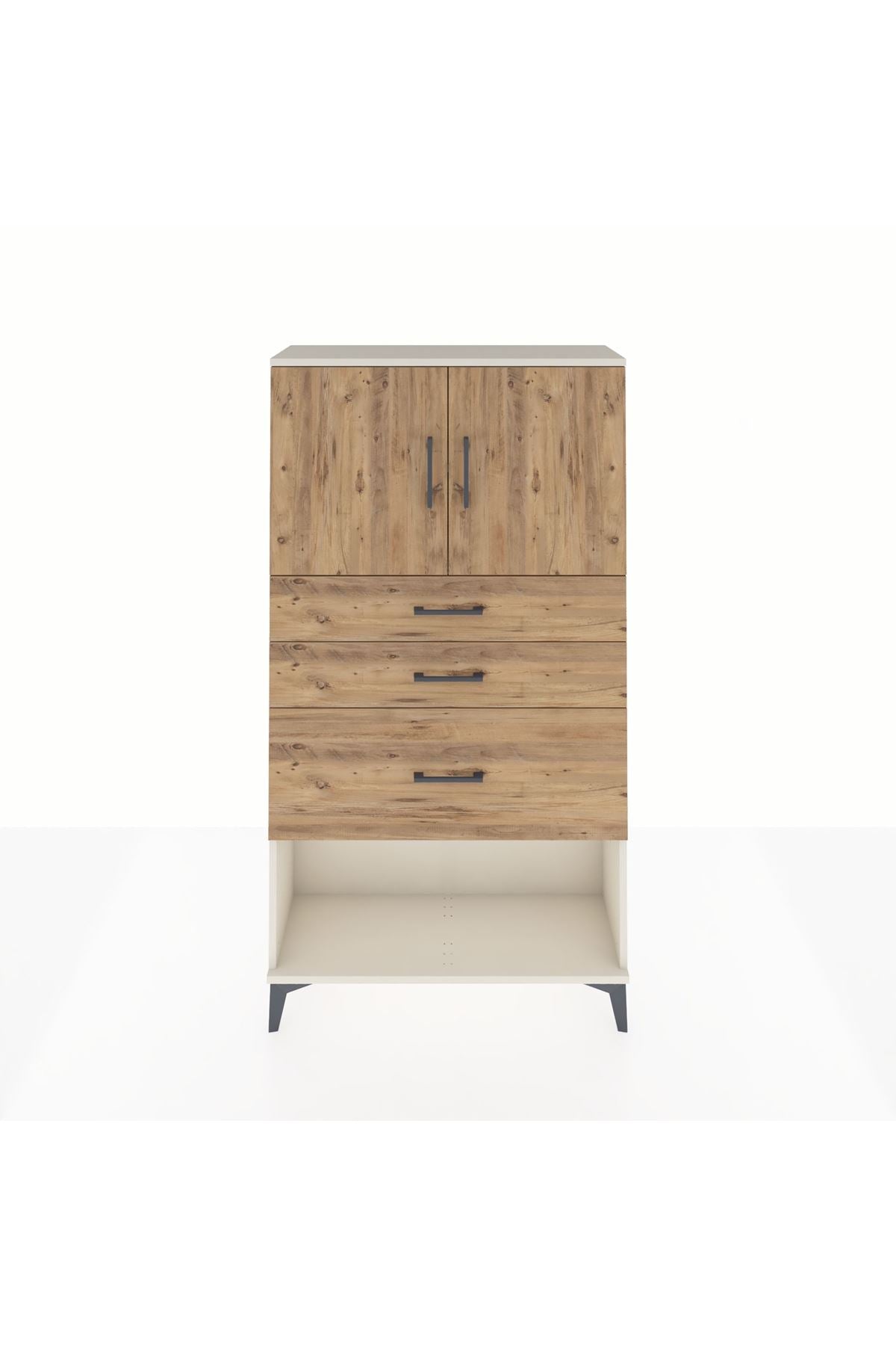 Arges Dolap 2 Raflı 3 Çekmeceli 2 Kapaklı 88x30x163 - S21M129V3A