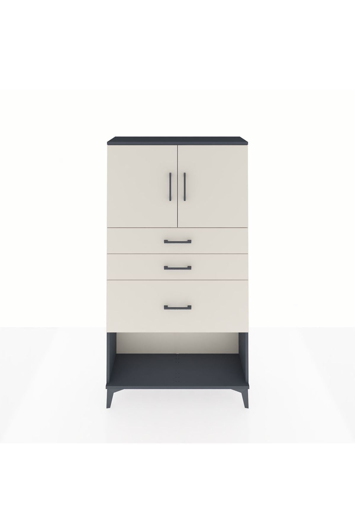 Arges Dolap 2 Raflı 3 Çekmeceli 2 Kapaklı 88x30x163 - S21M129V4A