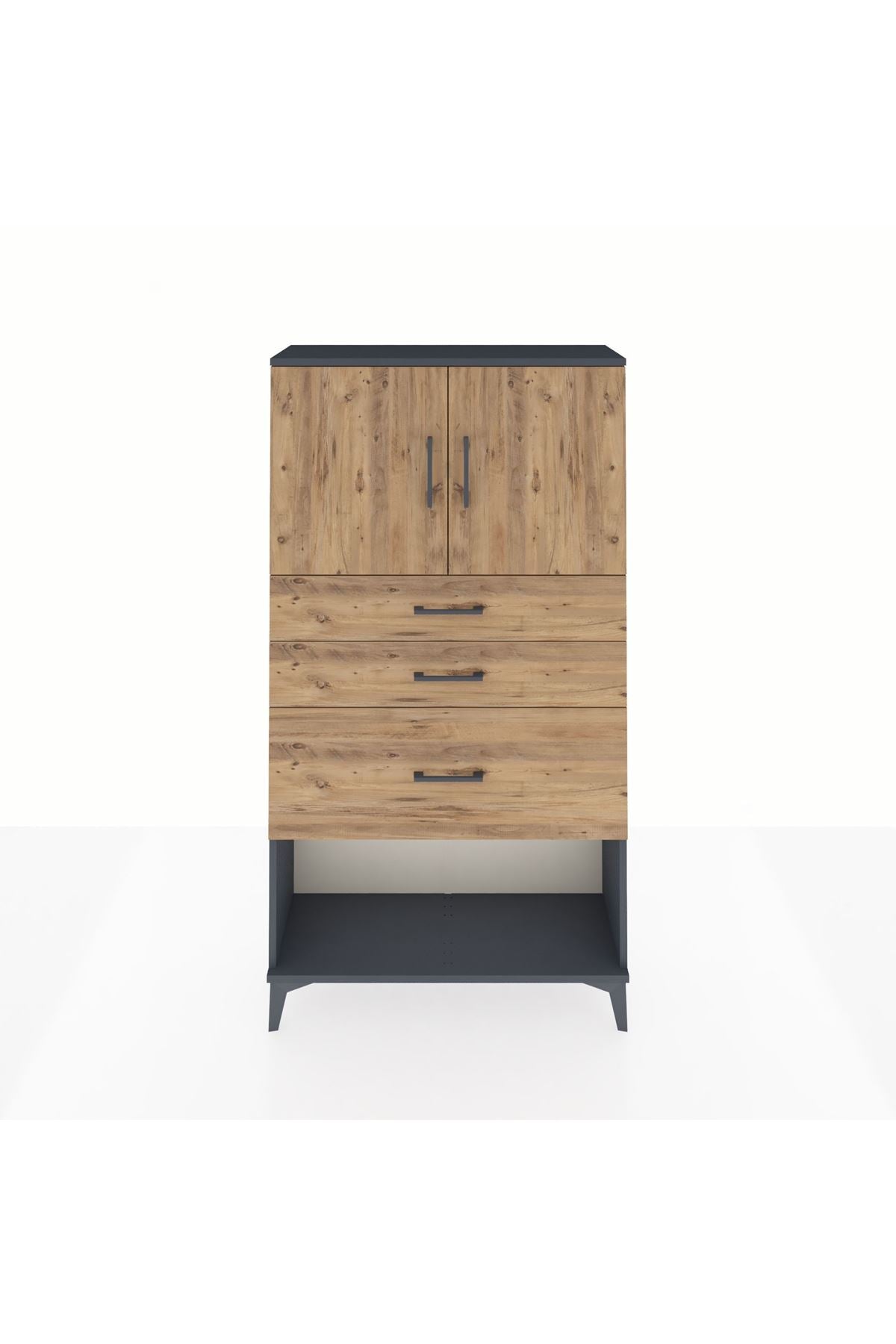 Arges Dolap 2 Raflı 3 Çekmeceli 2 Kapaklı 88x30x163 - S21M129V6A