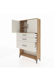 Arges Dolap 2 Raflı 3 Çekmeceli 2 Kapaklı 88x30x163 - S21M129V7A