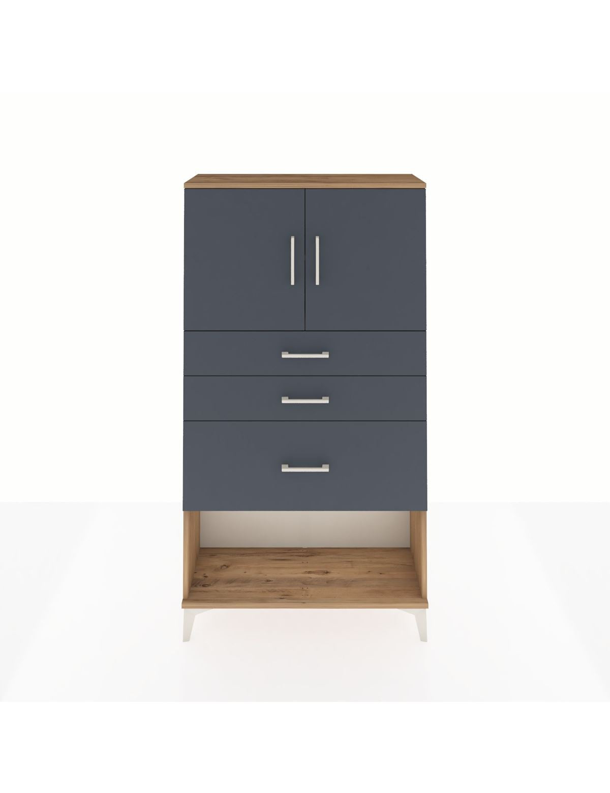 Arges Dolap 2 Raflı 3 Çekmeceli 2 Kapaklı 88x30x163 - S21M129V8A