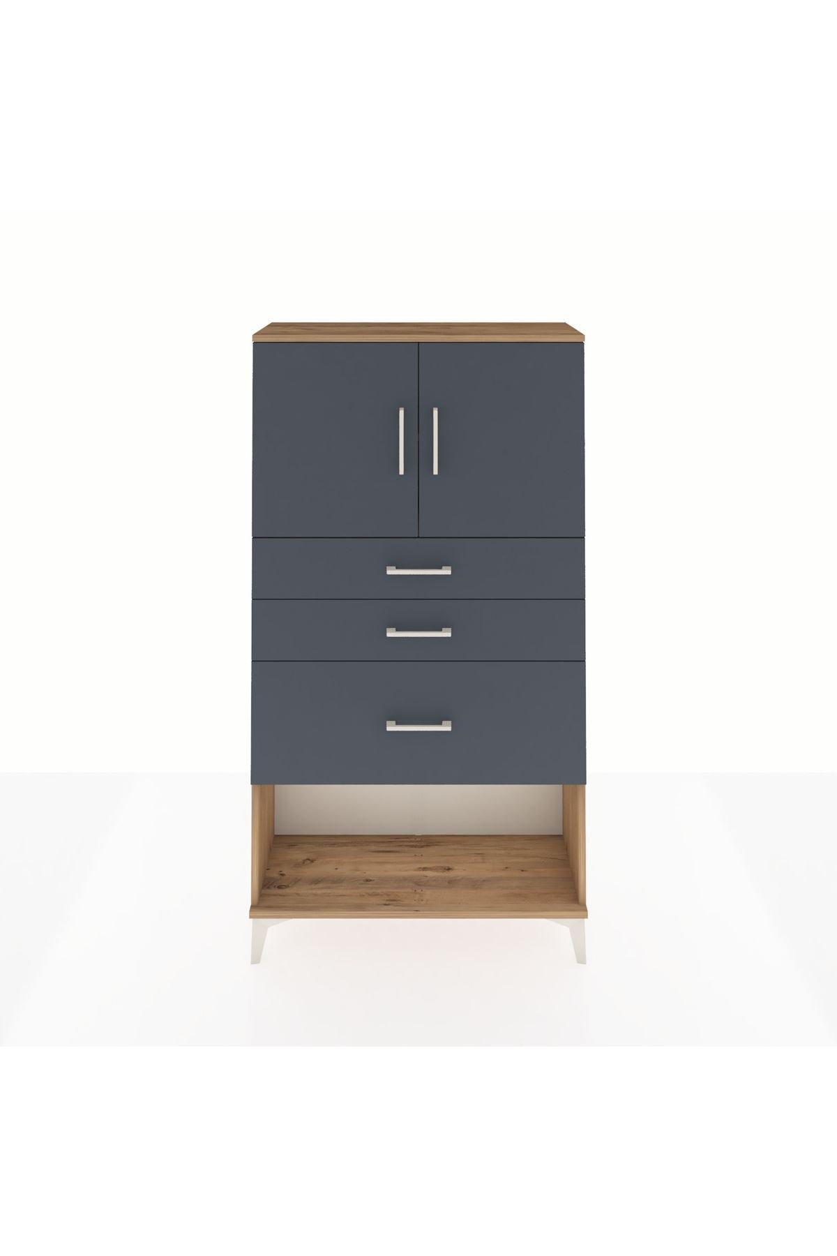 Arges Dolap 2 Raflı 3 Çekmeceli 2 Kapaklı 88x30x163 - S21M129V8A