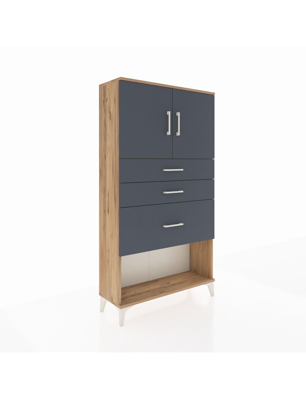 Arges Dolap 2 Raflı 3 Çekmeceli 2 Kapaklı 88x30x163 - S21M129V8A