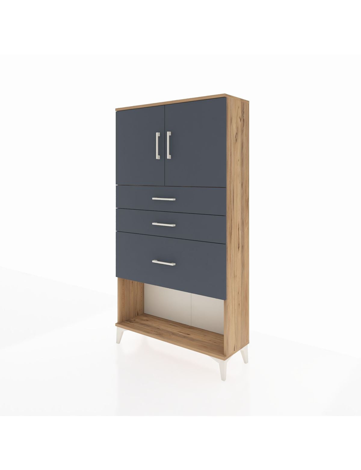 Arges Dolap 2 Raflı 3 Çekmeceli 2 Kapaklı 88x30x163 - S21M129V8A