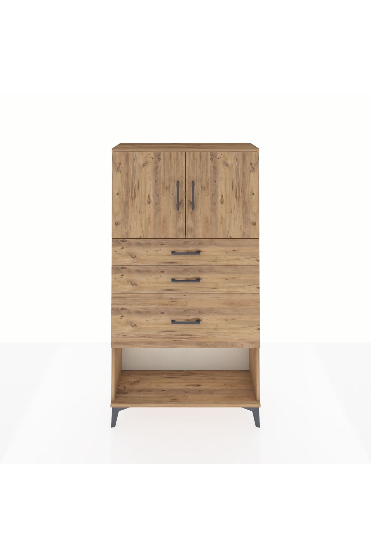Arges Dolap 2 Raflı 3 Çekmeceli 2 Kapaklı 88x30x163 - S21M129V9A