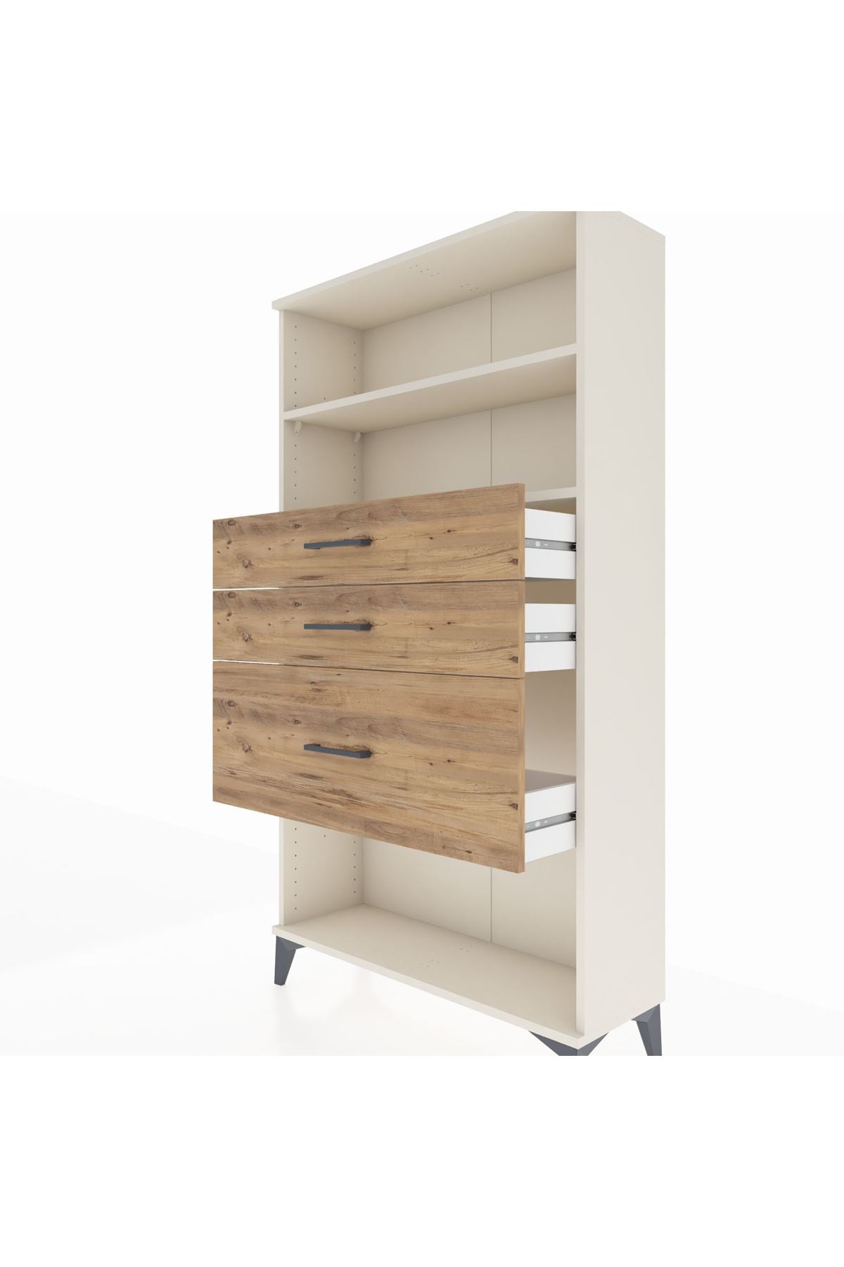 Arges Dolap 2 Raflı 3 Çekmeceli 88x30x163 - S21M130V3A