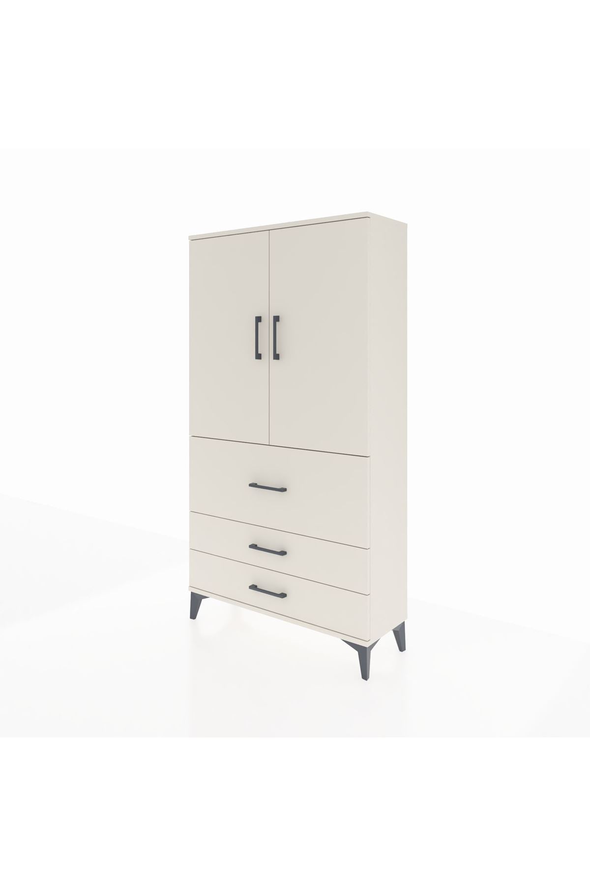 Arges Dolap 3 Raflı 3 Çekmeceli 2 Kapaklı 88x30x163 - S21M131V1A