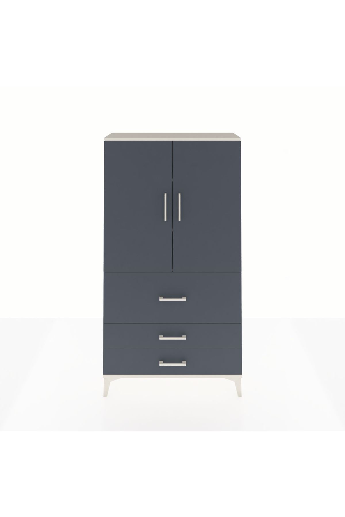 Arges Dolap 3 Raflı 3 Çekmeceli 2 Kapaklı 88x30x163 - S21M131V2A
