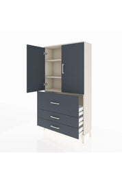 Arges Dolap 3 Raflı 3 Çekmeceli 2 Kapaklı 88x30x163 - S21M131V2A