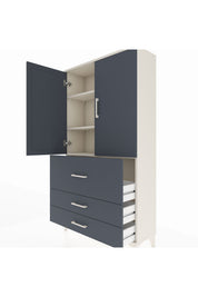 Arges Dolap 3 Raflı 3 Çekmeceli 2 Kapaklı 88x30x163 - S21M131V2A