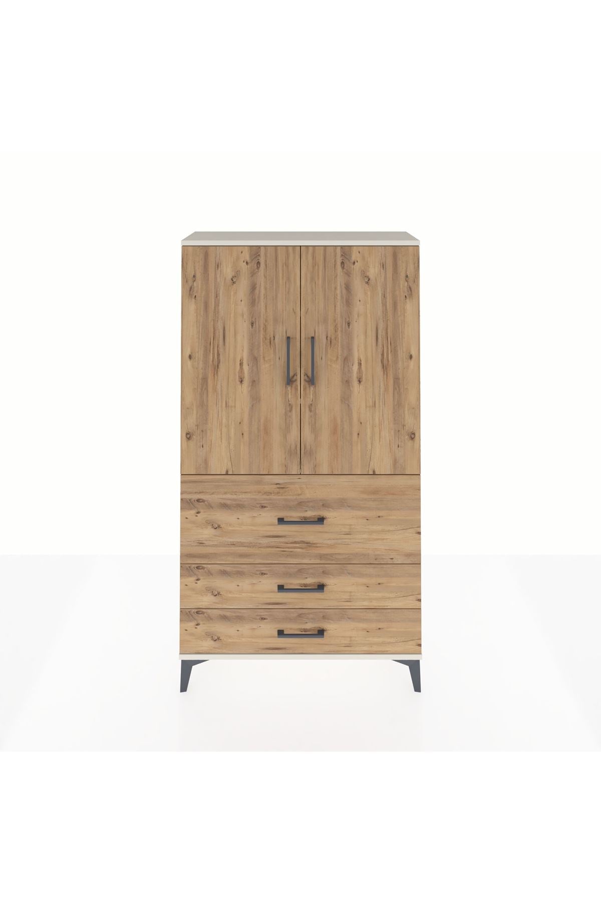 Arges Dolap 3 Raflı 3 Çekmeceli 2 Kapaklı 88x30x163 - S21M131V3A
