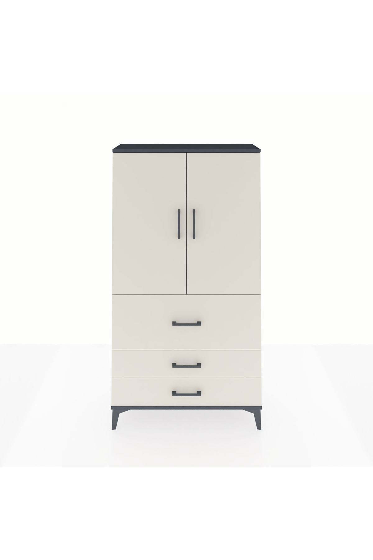 Arges Dolap 3 Raflı 3 Çekmeceli 2 Kapaklı 88x30x163 - S21M131V4A