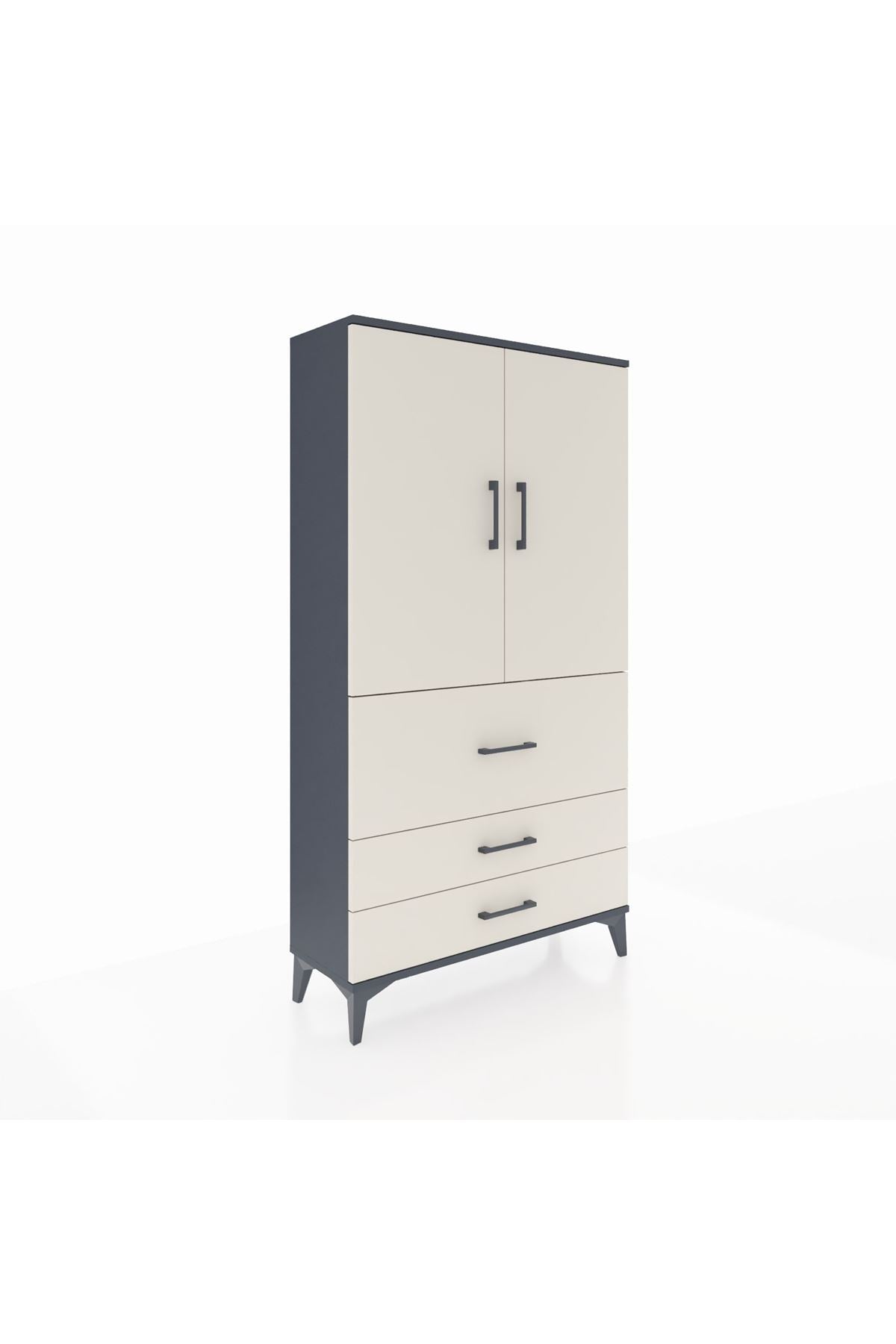 Arges Dolap 3 Raflı 3 Çekmeceli 2 Kapaklı 88x30x163 - S21M131V4A