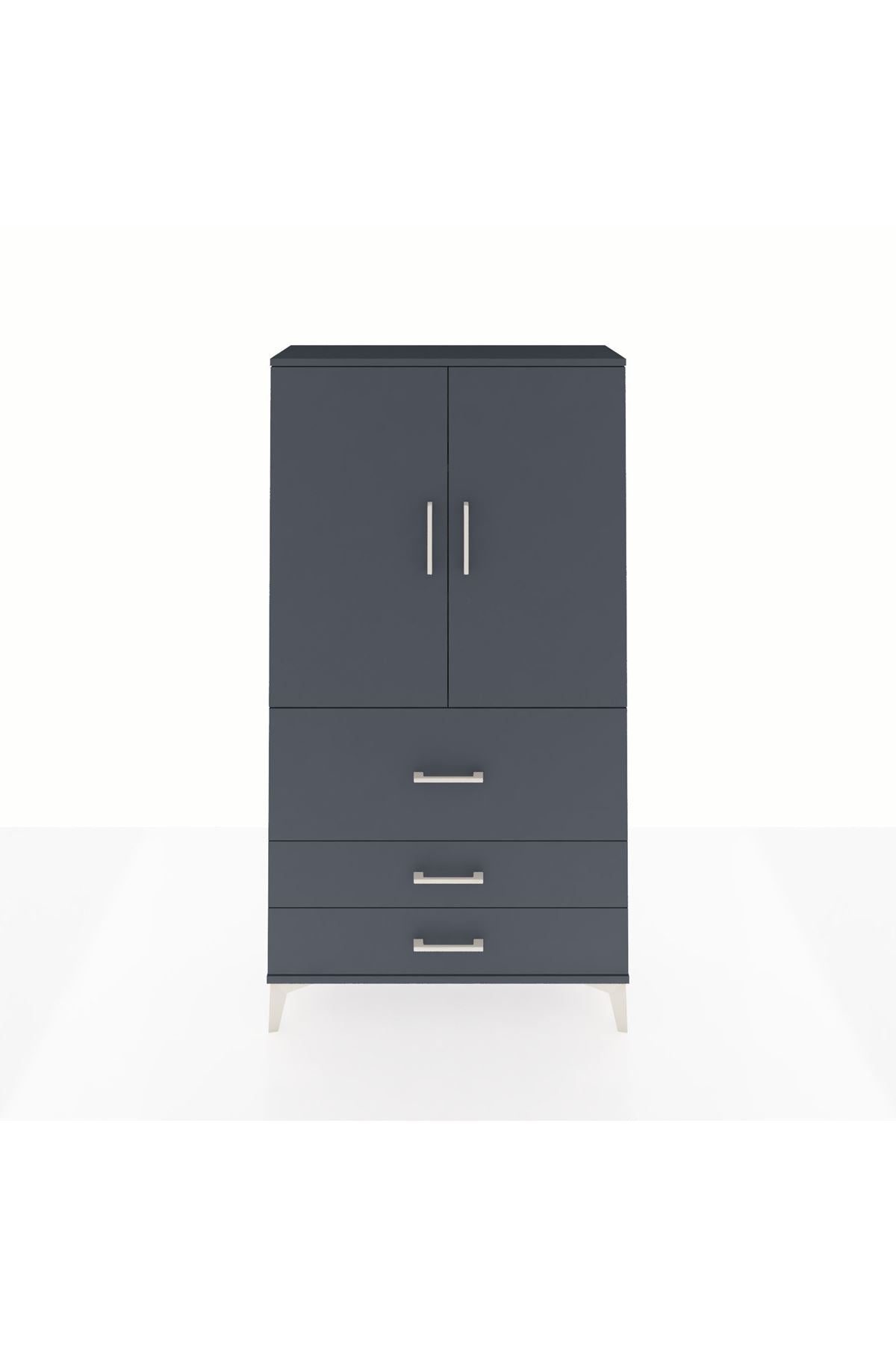 Arges Dolap 3 Raflı 3 Çekmeceli 2 Kapaklı 88x30x163 - S21M131V5A