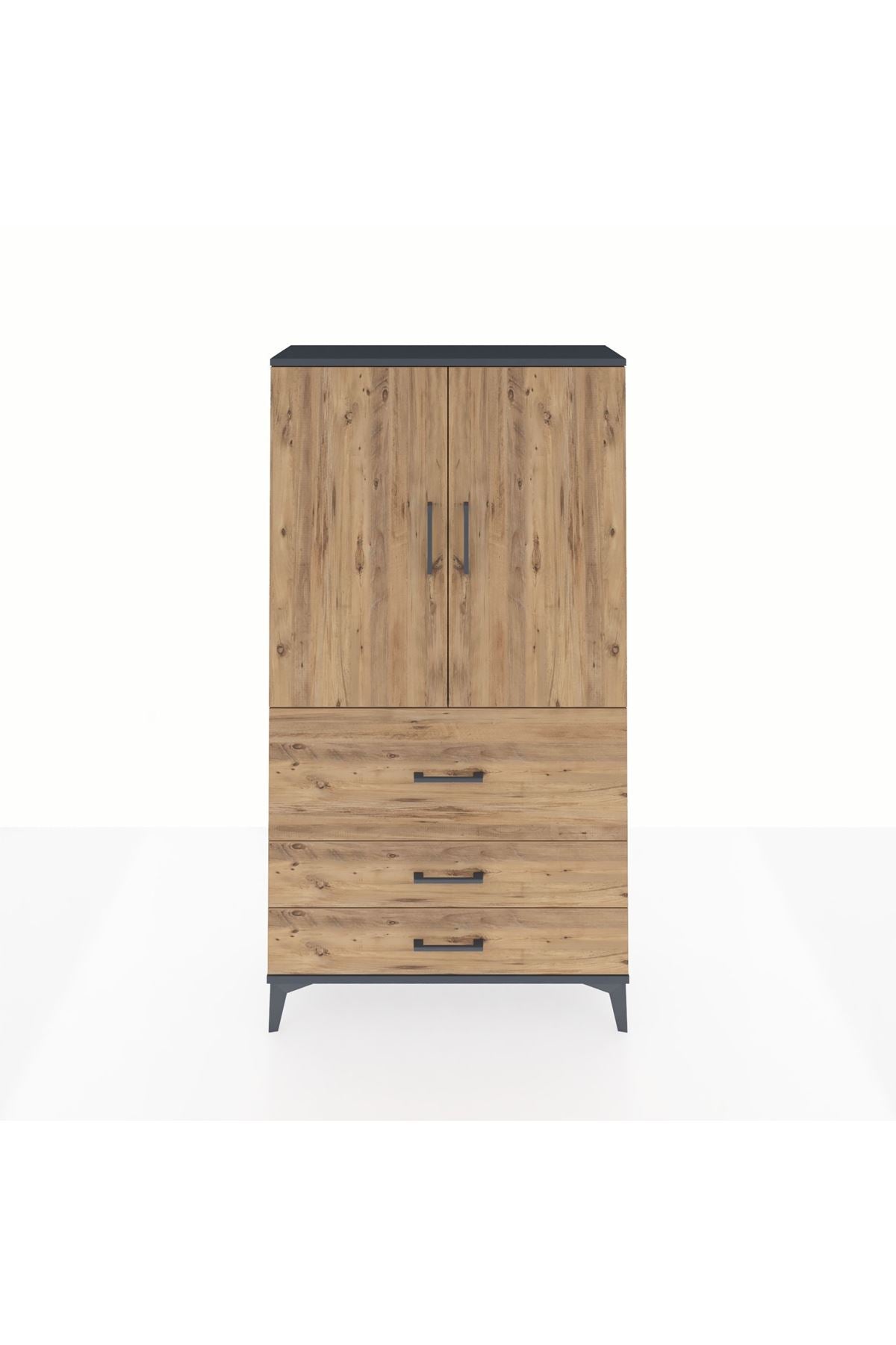 Arges Dolap 3 Raflı 3 Çekmeceli 2 Kapaklı 88x30x163 - S21M131V6A