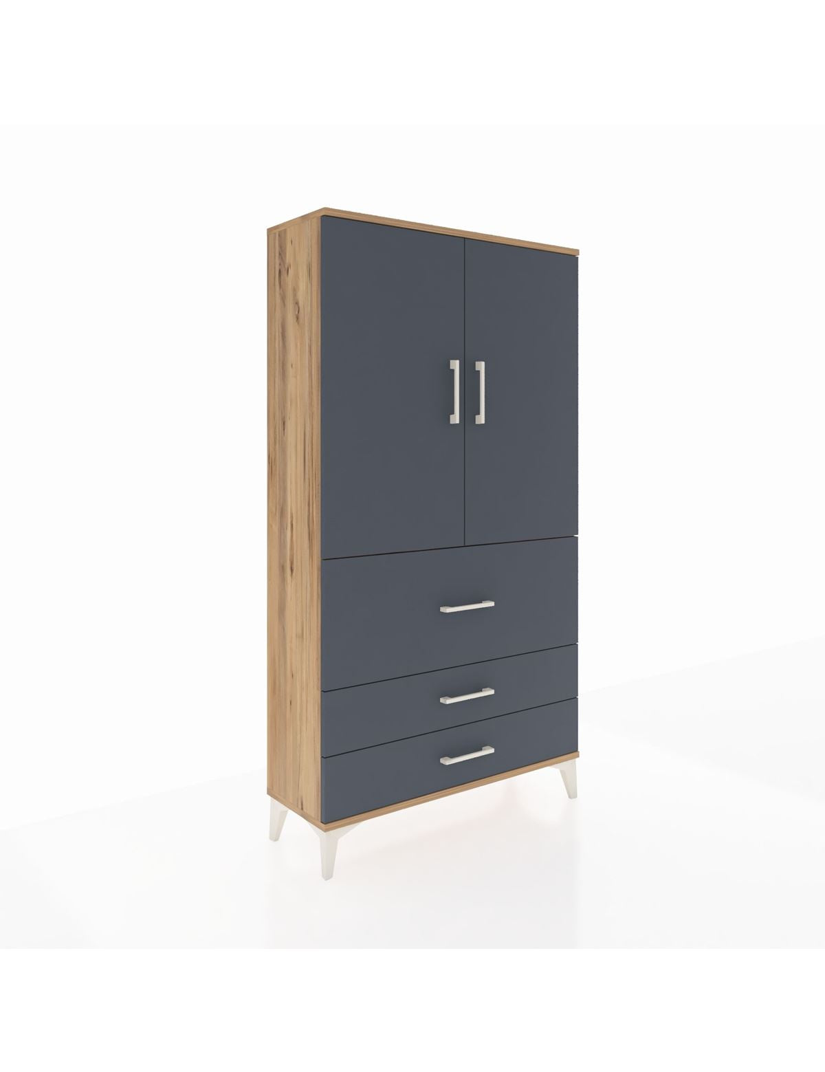 Arges Dolap 3 Raflı 3 Çekmeceli 2 Kapaklı 88x30x163 - S21M131V8A