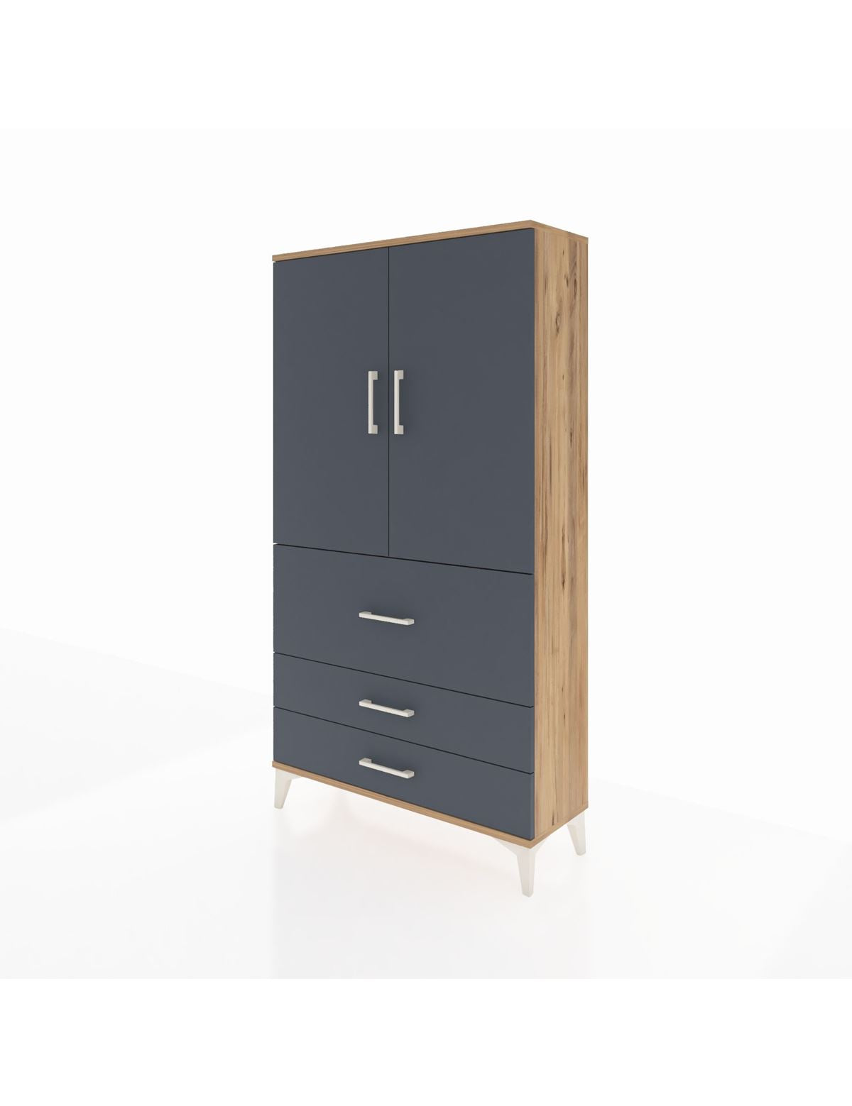 Arges Dolap 3 Raflı 3 Çekmeceli 2 Kapaklı 88x30x163 - S21M131V8A