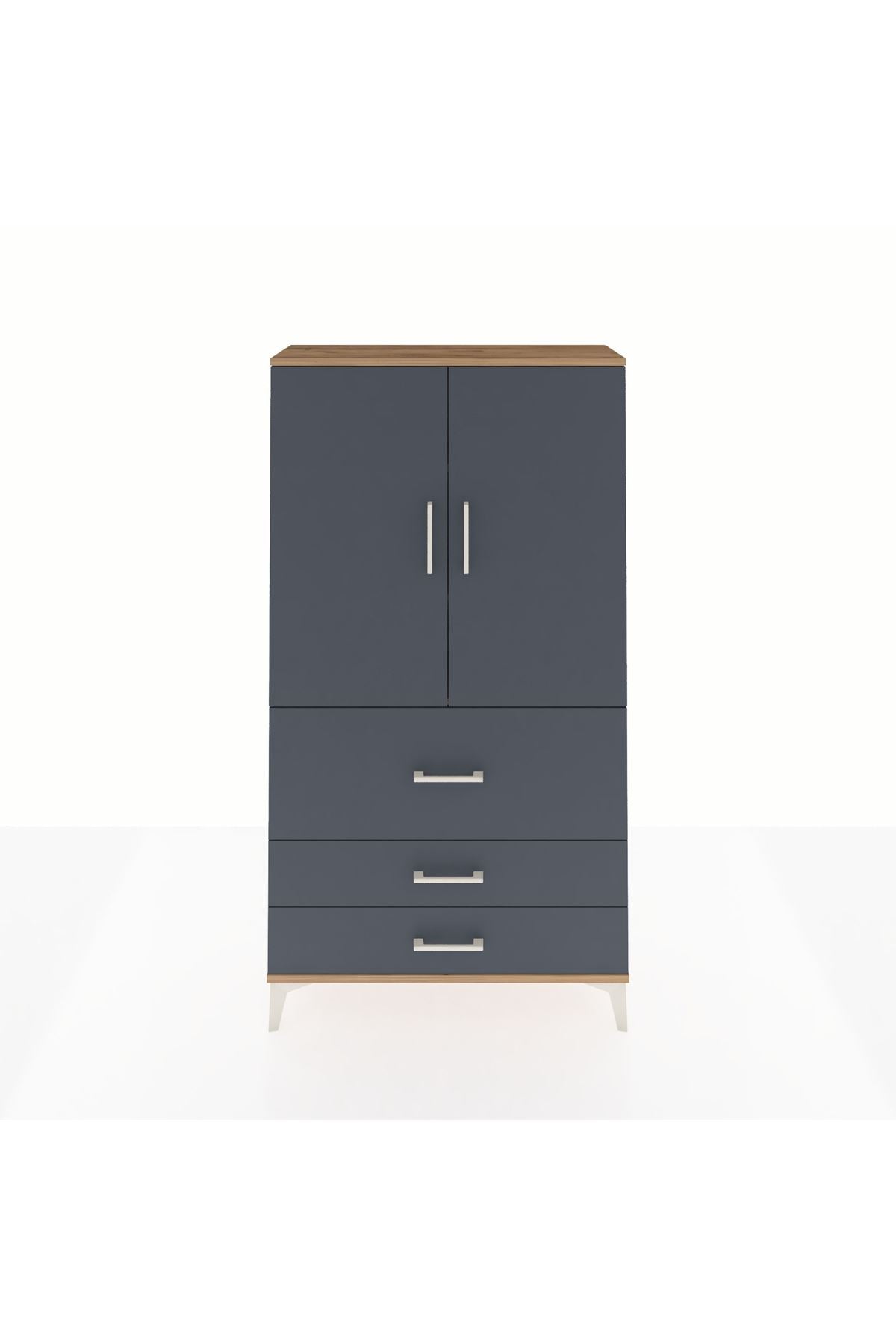 Arges Dolap 3 Raflı 3 Çekmeceli 2 Kapaklı 88x30x163 - S21M131V8A