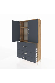 Arges Dolap 3 Raflı 3 Çekmeceli 2 Kapaklı 88x30x163 - S21M131V8A