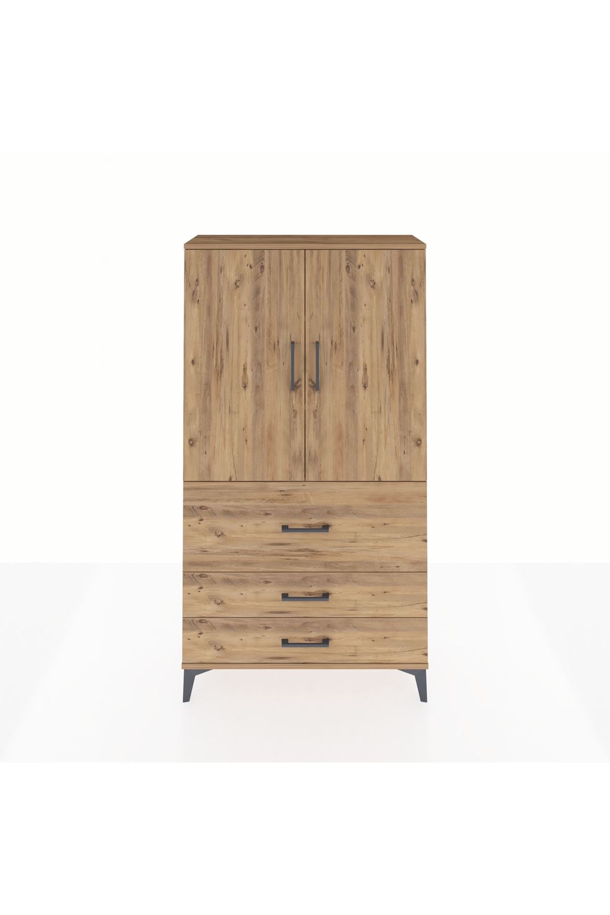 Arges Dolap 3 Raflı 3 Çekmeceli 2 Kapaklı 88x30x163 - S21M131V9A