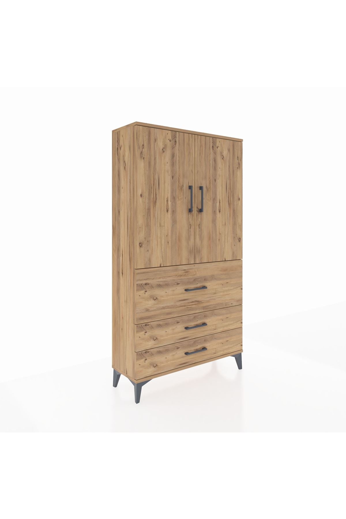 Arges Dolap 3 Raflı 3 Çekmeceli 2 Kapaklı 88x30x163 - S21M131V9A