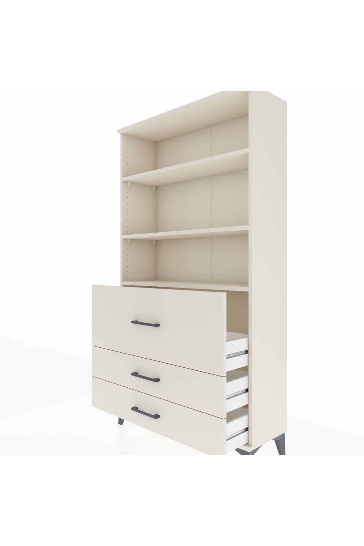 Arges Dolap 3 Raflı 3 Çekmeceli 88x30x163 - S21M132V1A