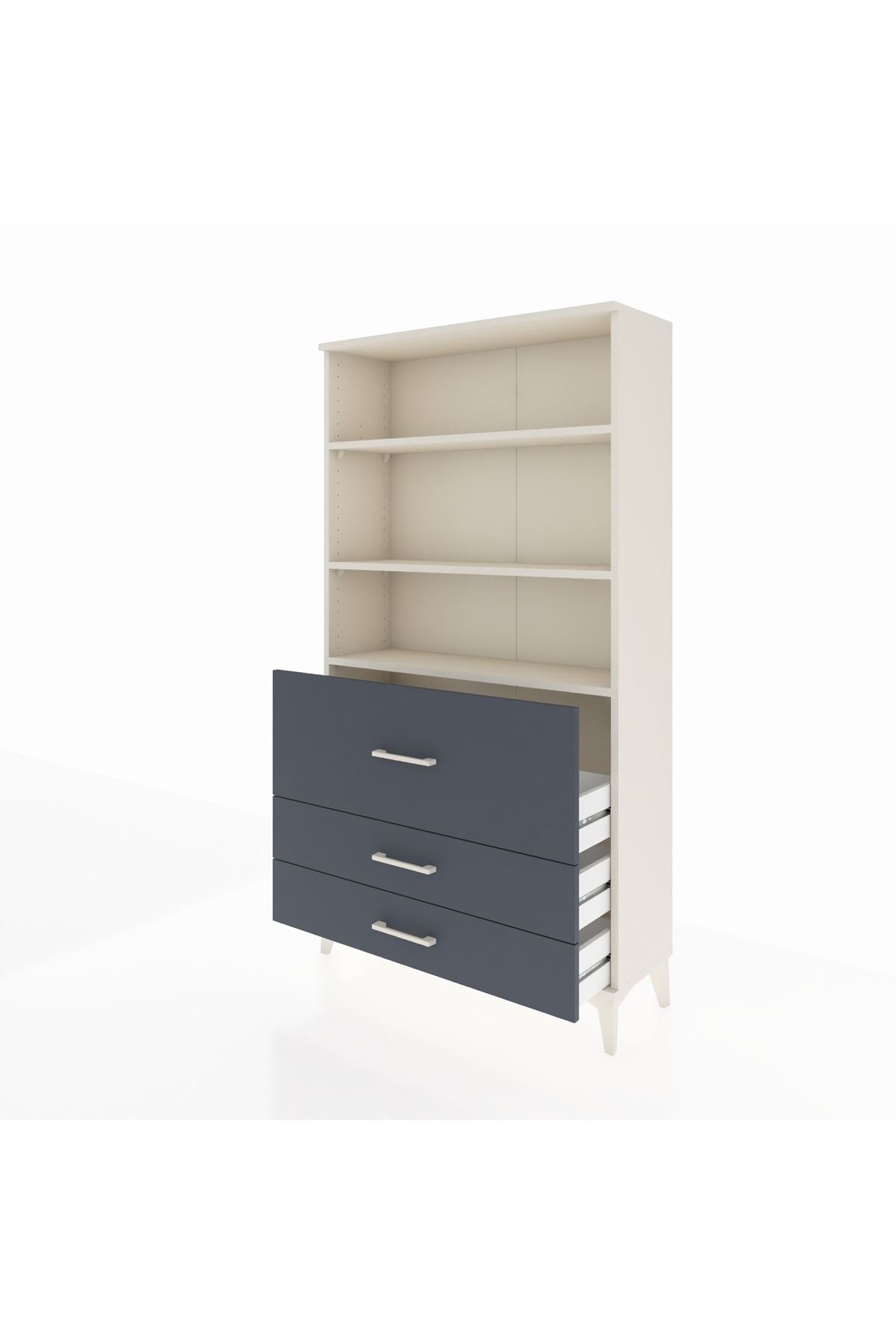 Arges Dolap 3 Raflı 3 Çekmeceli 88x30x163 - S21M132V2A