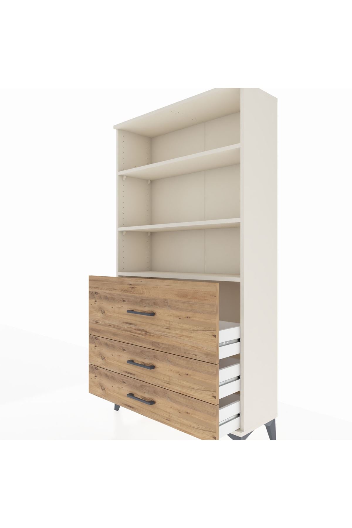 Arges Dolap 3 Raflı 3 Çekmeceli 88x30x163 - S21M132V3A