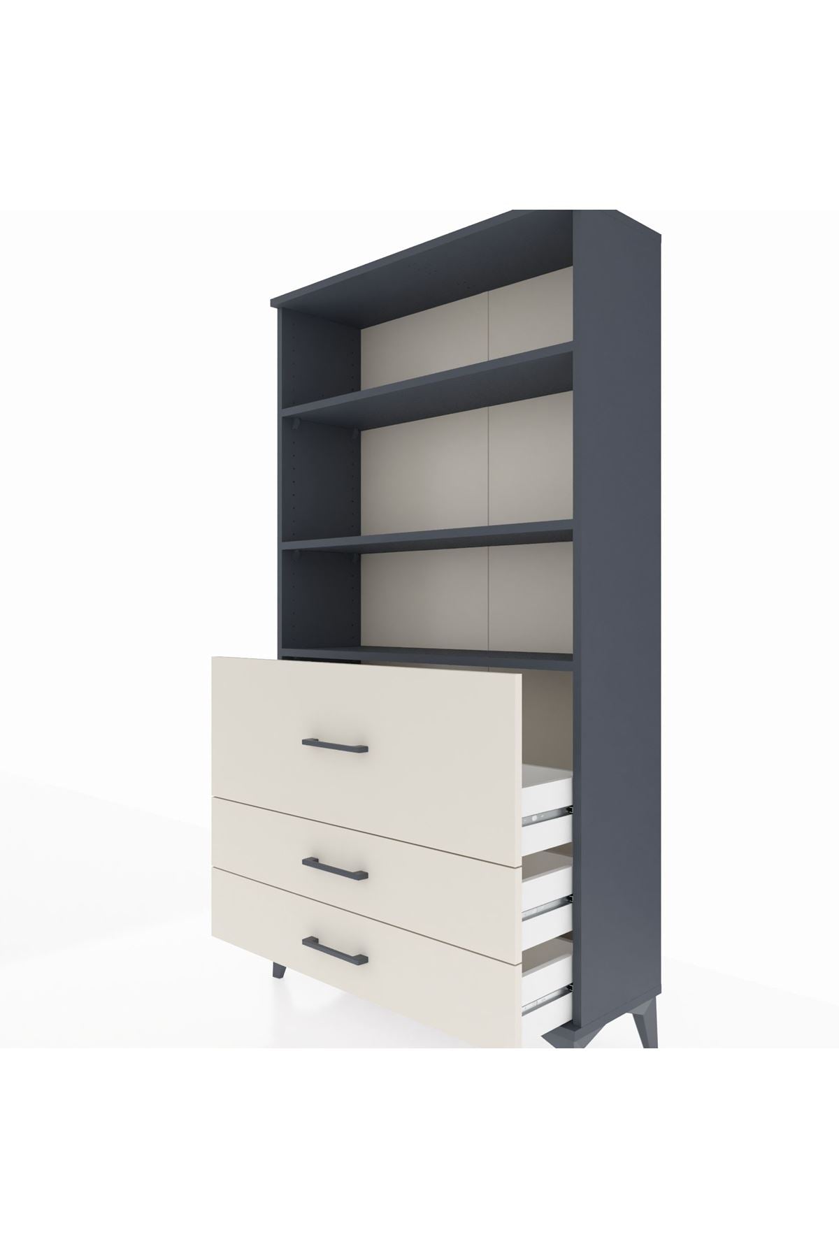 Arges Dolap 3 Raflı 3 Çekmeceli 88x30x163 - S21M132V4A