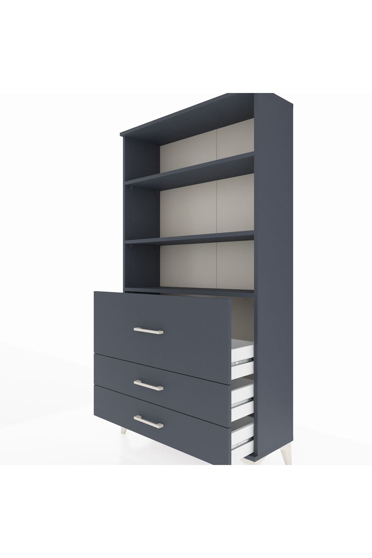 Arges Dolap 3 Raflı 3 Çekmeceli 88x30x163 - S21M132V5A