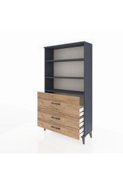 Arges Dolap 3 Raflı 3 Çekmeceli 88x30x163 - S21M132V6A