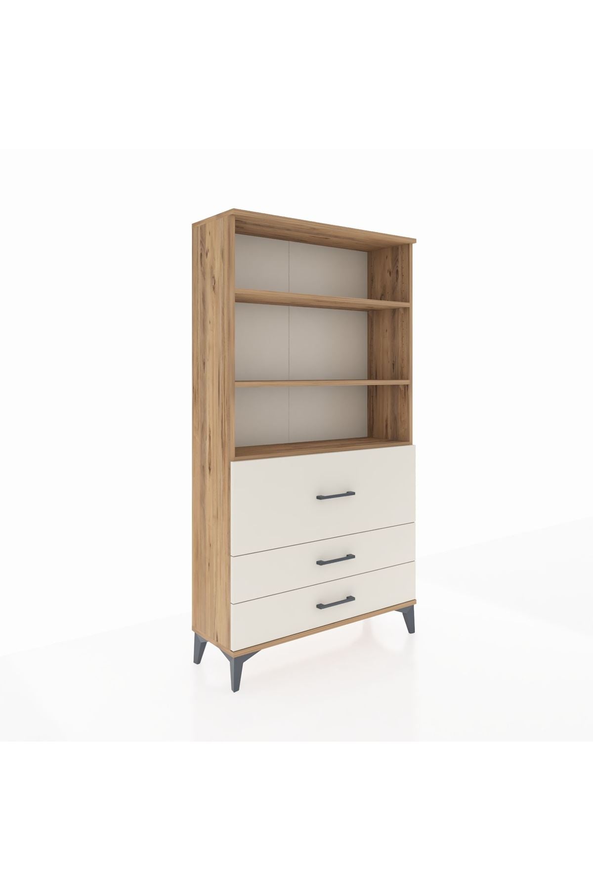 Arges Dolap 3 Raflı 3 Çekmeceli 88x30x163 - S21M132V7A