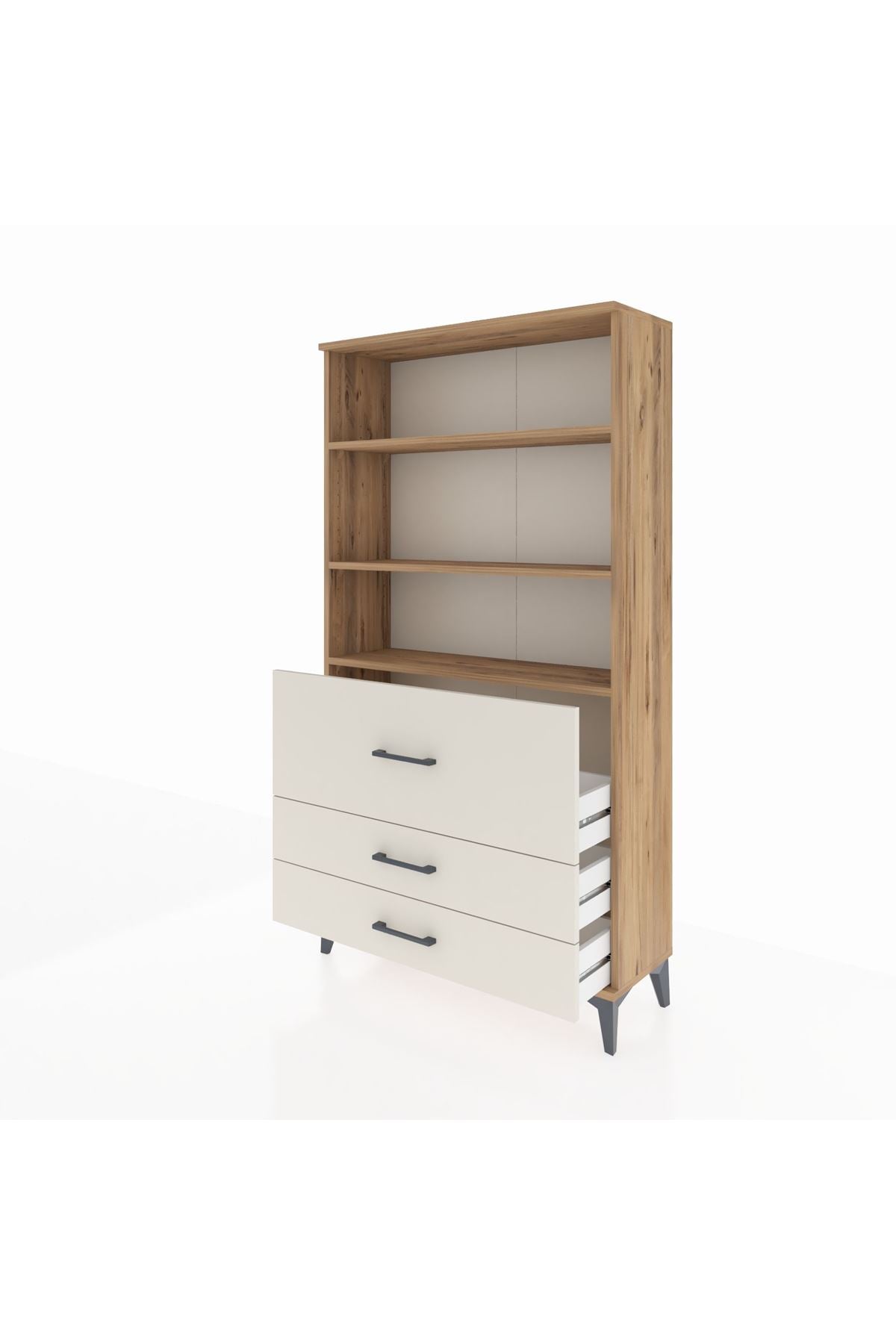 Arges Dolap 3 Raflı 3 Çekmeceli 88x30x163 - S21M132V7A