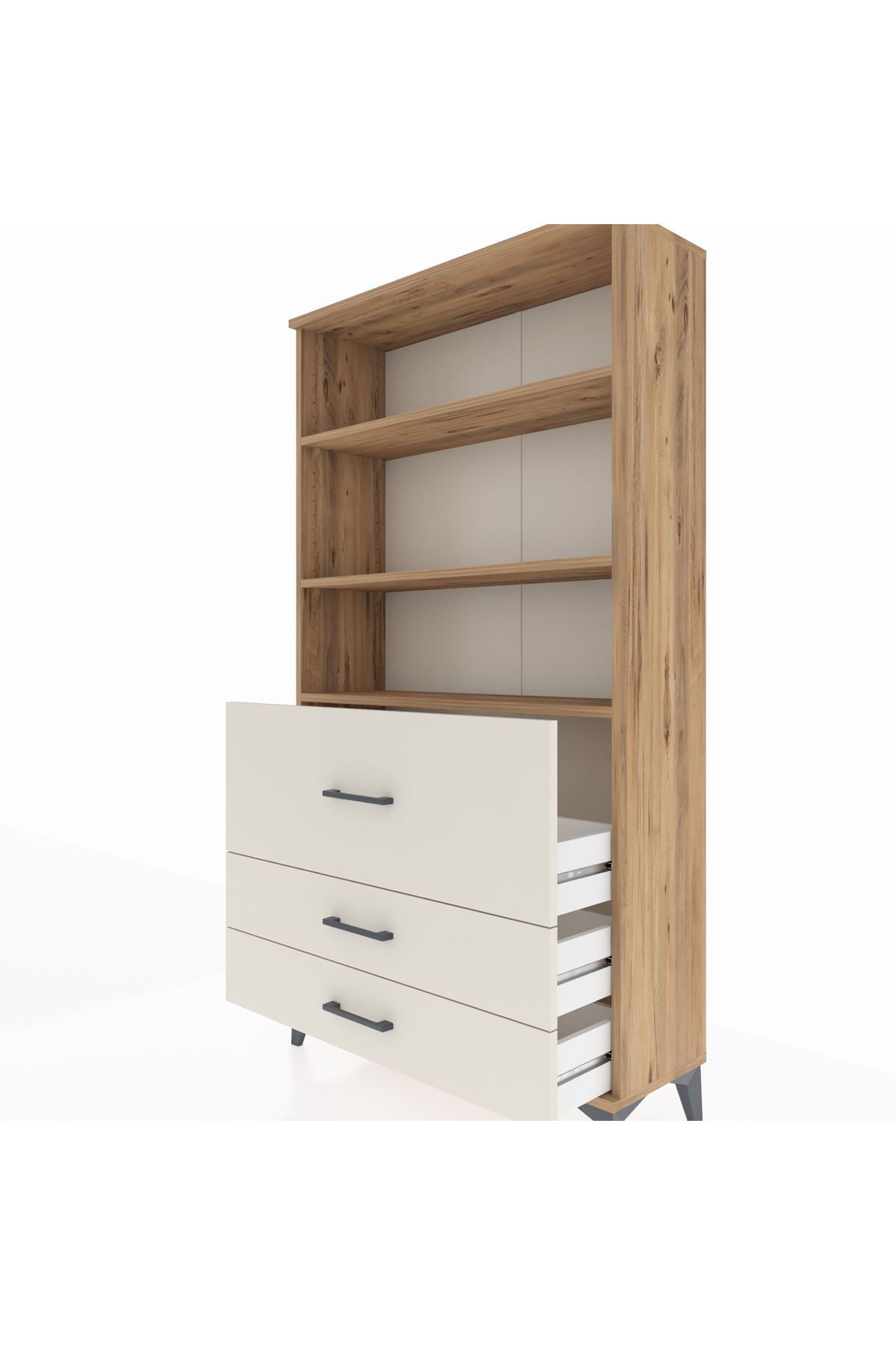 Arges Dolap 3 Raflı 3 Çekmeceli 88x30x163 - S21M132V7A