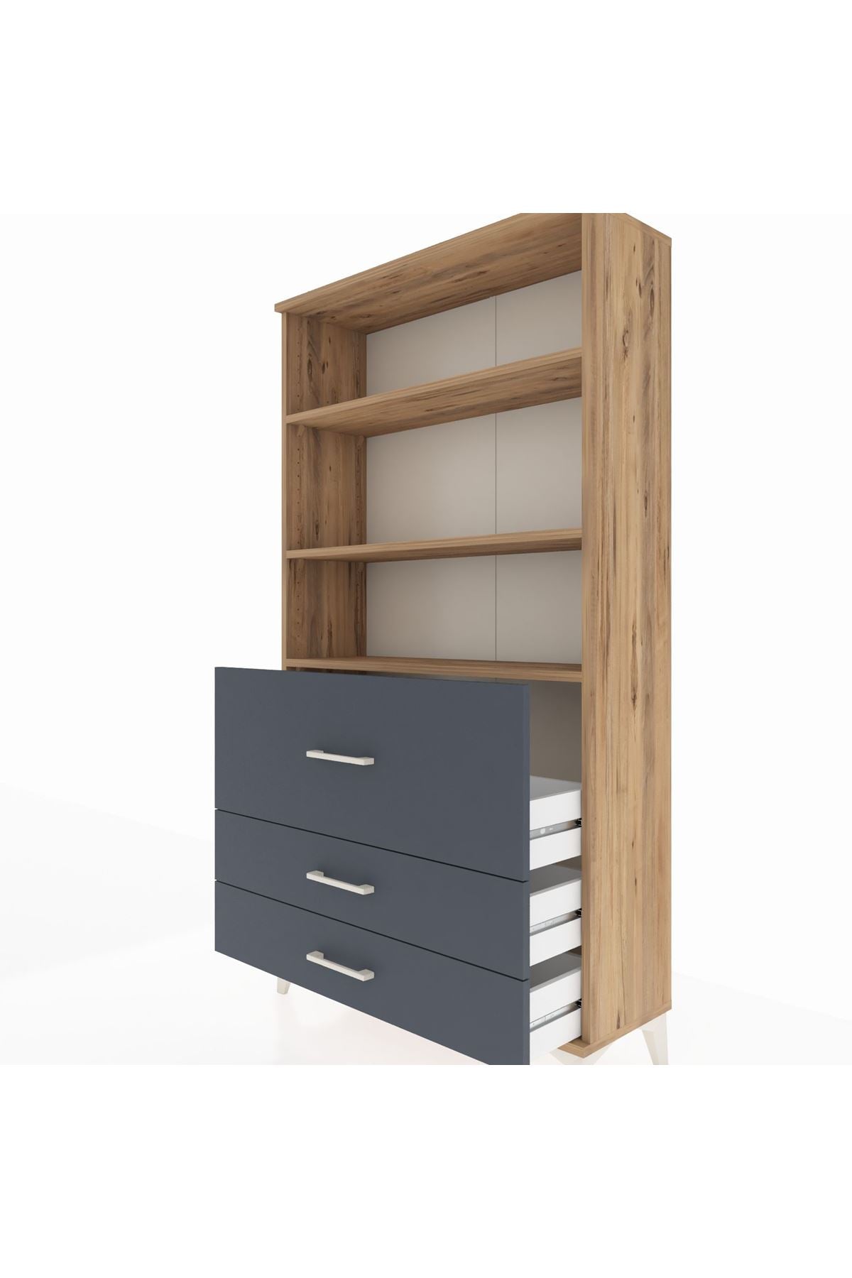 Arges Dolap 3 Raflı 3 Çekmeceli 88x30x163 - S21M132V8A