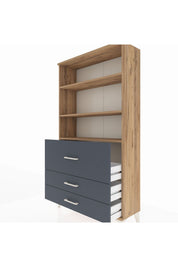 Arges Dolap 3 Raflı 3 Çekmeceli 88x30x163 - S21M132V8A