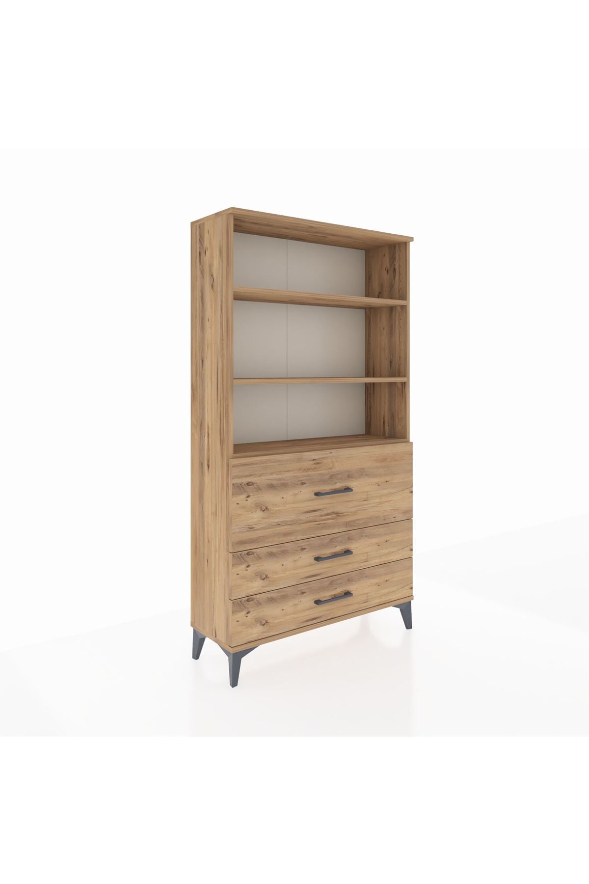 Arges Dolap 3 Raflı 3 Çekmeceli 88x30x163 - S21M132V9A