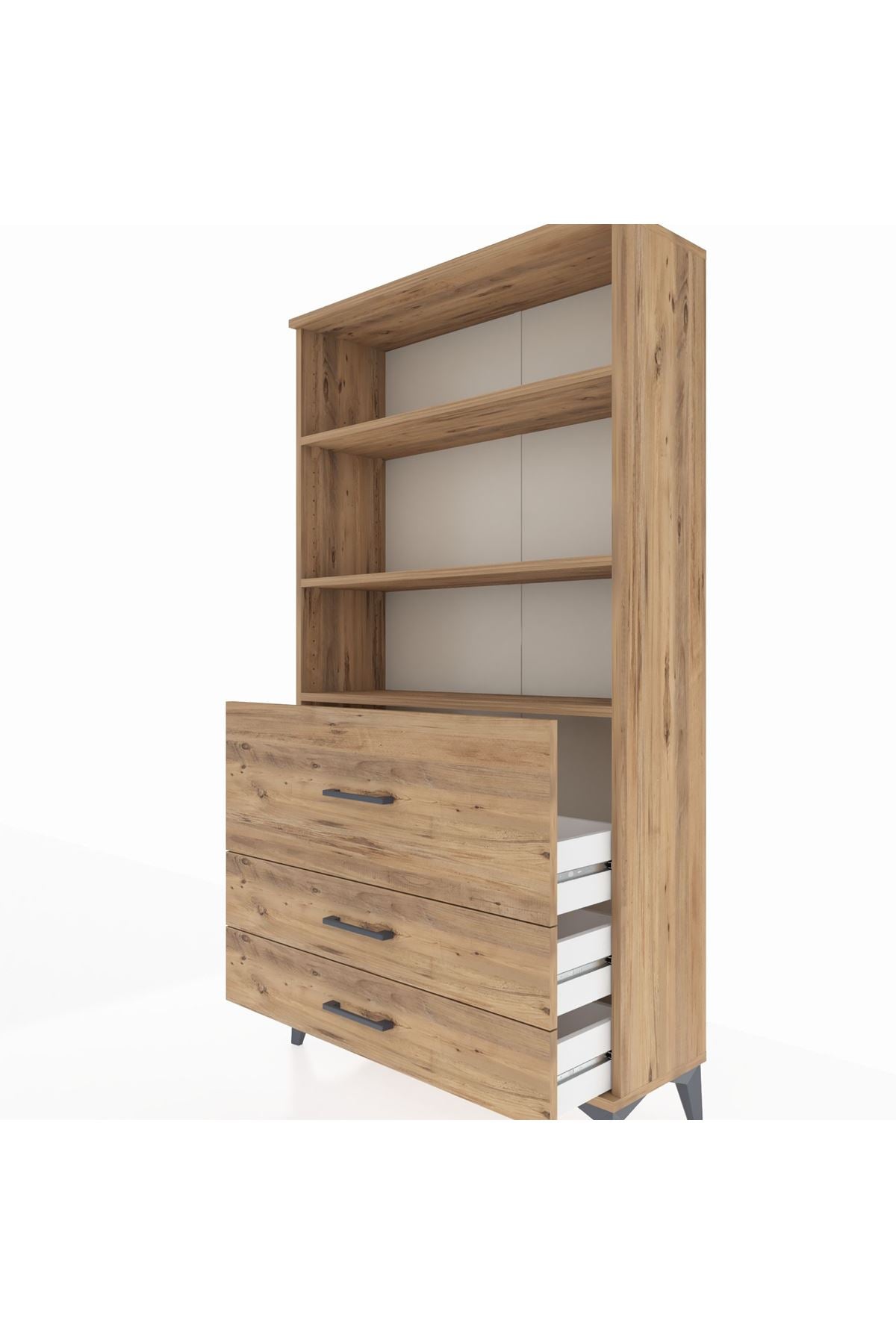 Arges Dolap 3 Raflı 3 Çekmeceli 88x30x163 - S21M132V9A