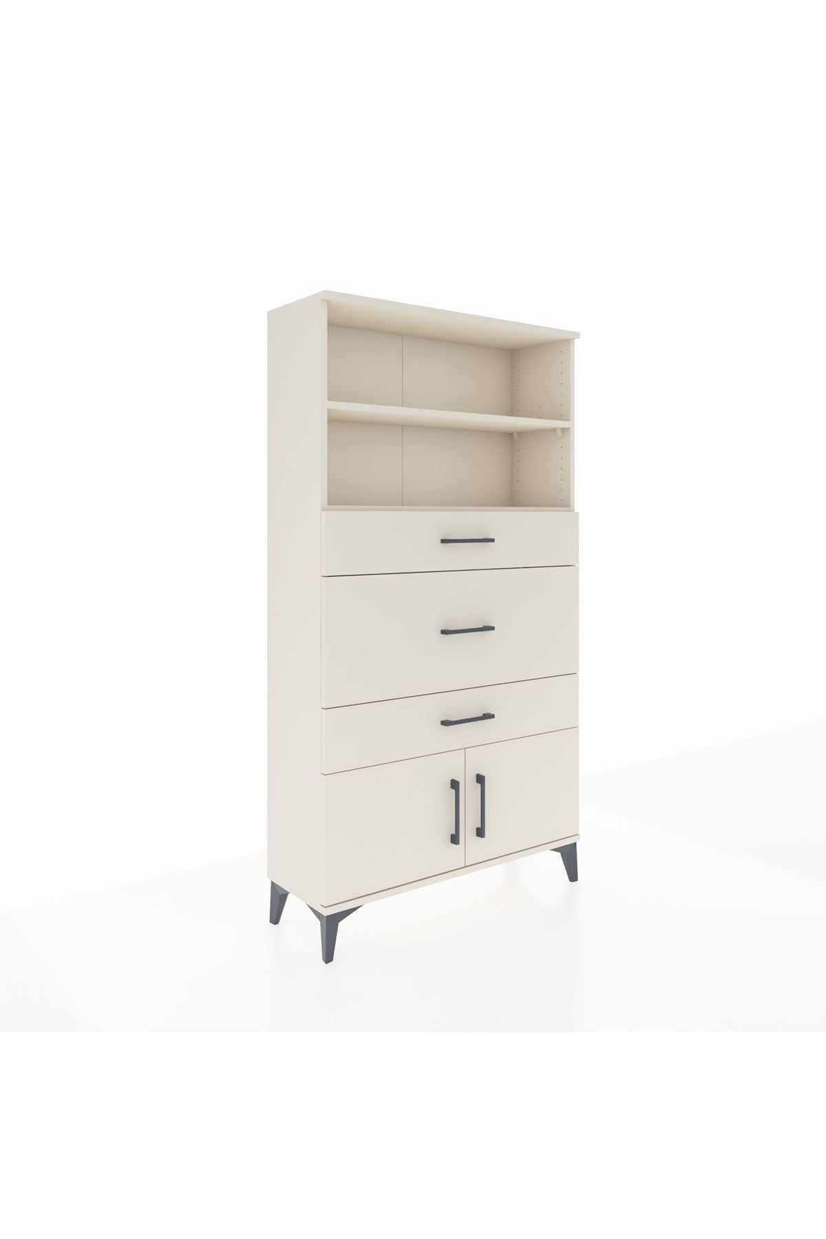Arges Dolap 2 Raflı 3 Çekmeceli 2 Kapaklı 88x30x163 - S21M134V1A