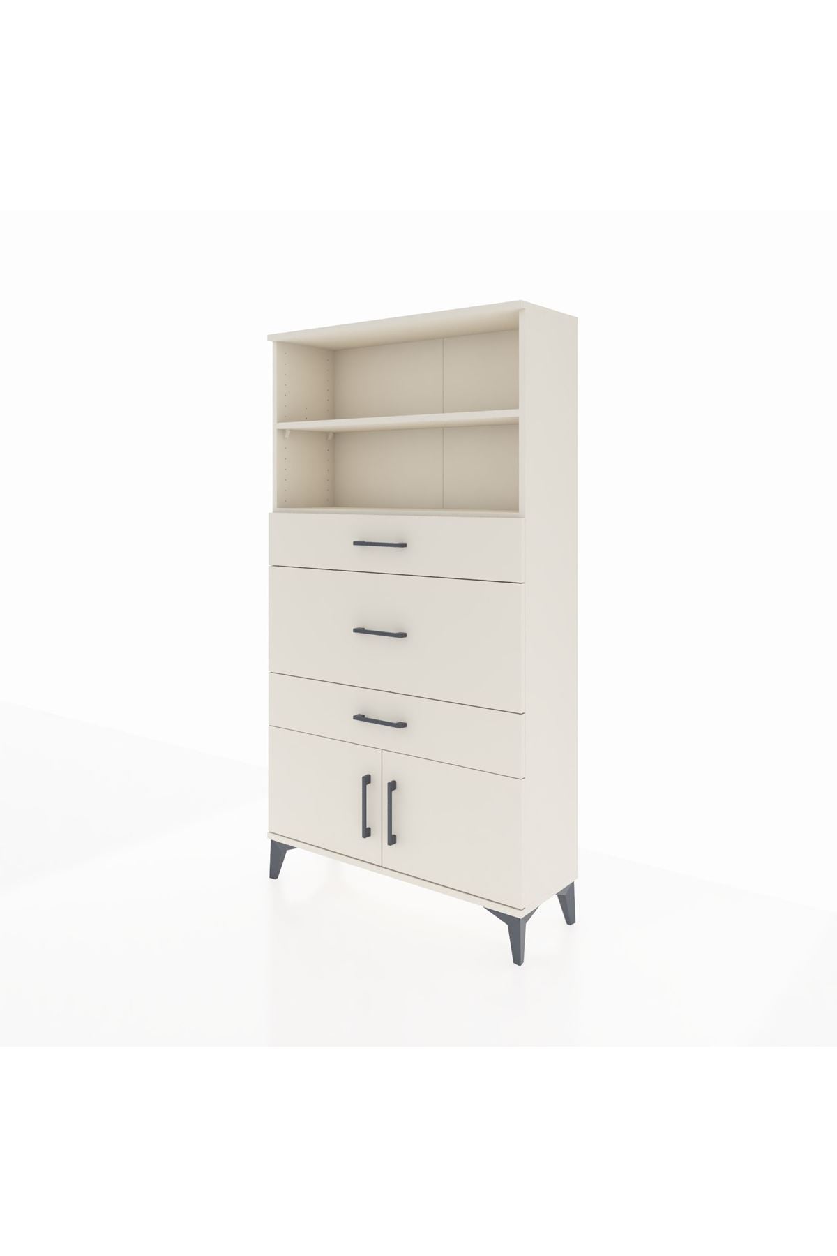 Arges Dolap 2 Raflı 3 Çekmeceli 2 Kapaklı 88x30x163 - S21M134V1A