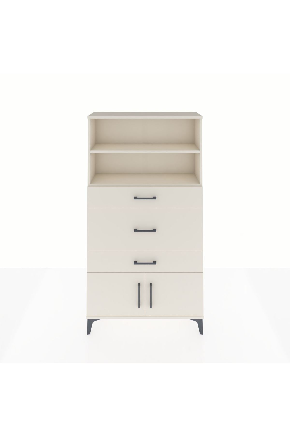Arges Dolap 2 Raflı 3 Çekmeceli 2 Kapaklı 88x30x163 - S21M134V1A
