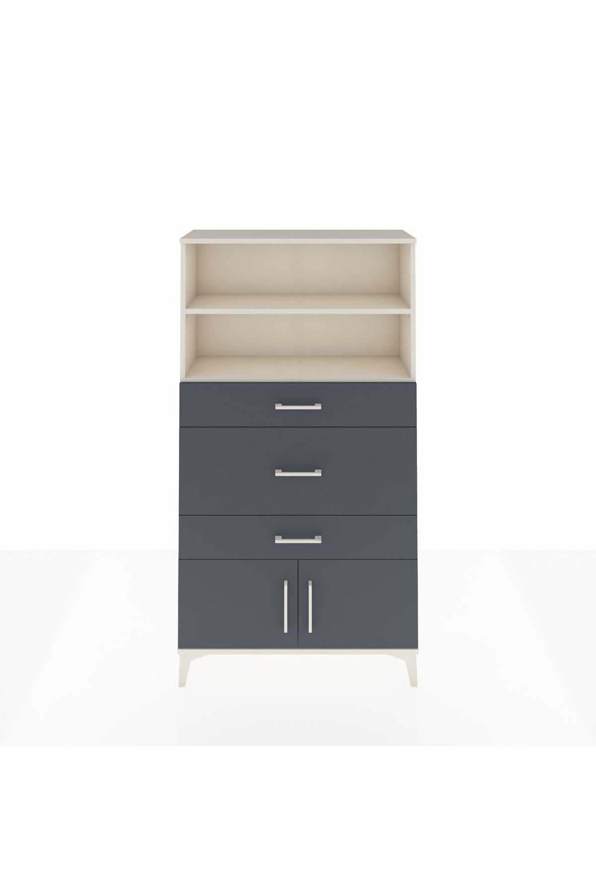 Arges Dolap 2 Raflı 3 Çekmeceli 2 Kapaklı 88x30x163 - S21M134V2A