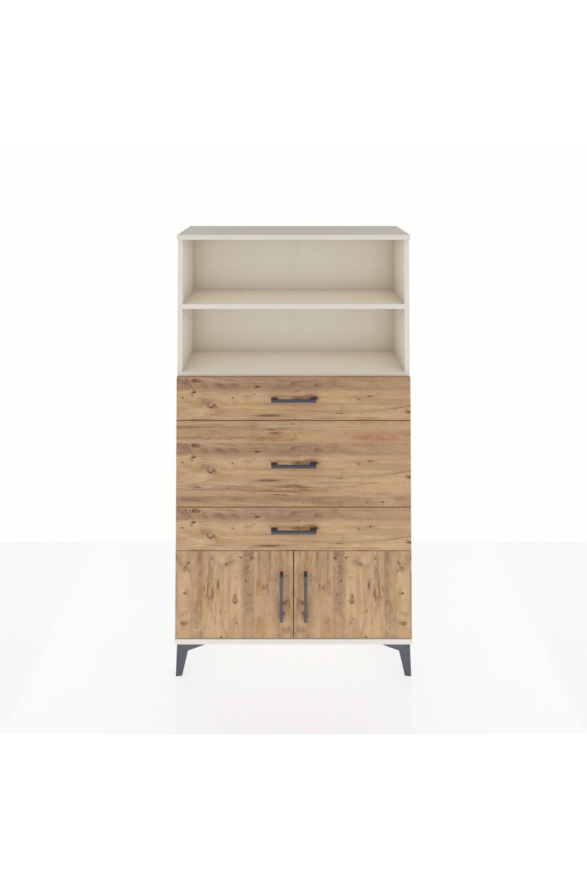 Arges Dolap 2 Raflı 3 Çekmeceli 2 Kapaklı 88x30x163 - S21M134V3A