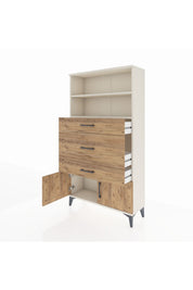 Arges Dolap 2 Raflı 3 Çekmeceli 2 Kapaklı 88x30x163 - S21M134V3A