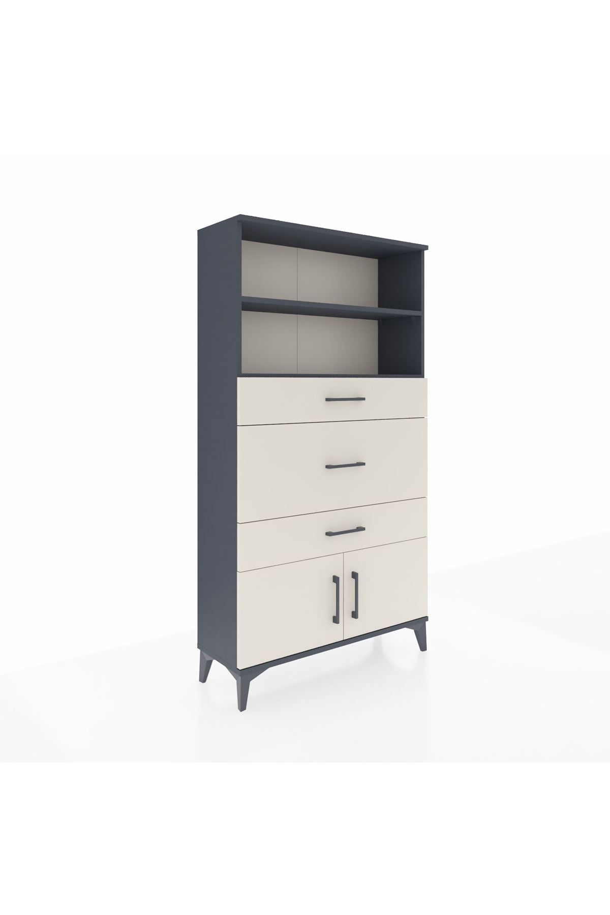 Arges Dolap 2 Raflı 3 Çekmeceli 2 Kapaklı 88x30x163 - S21M134V4A