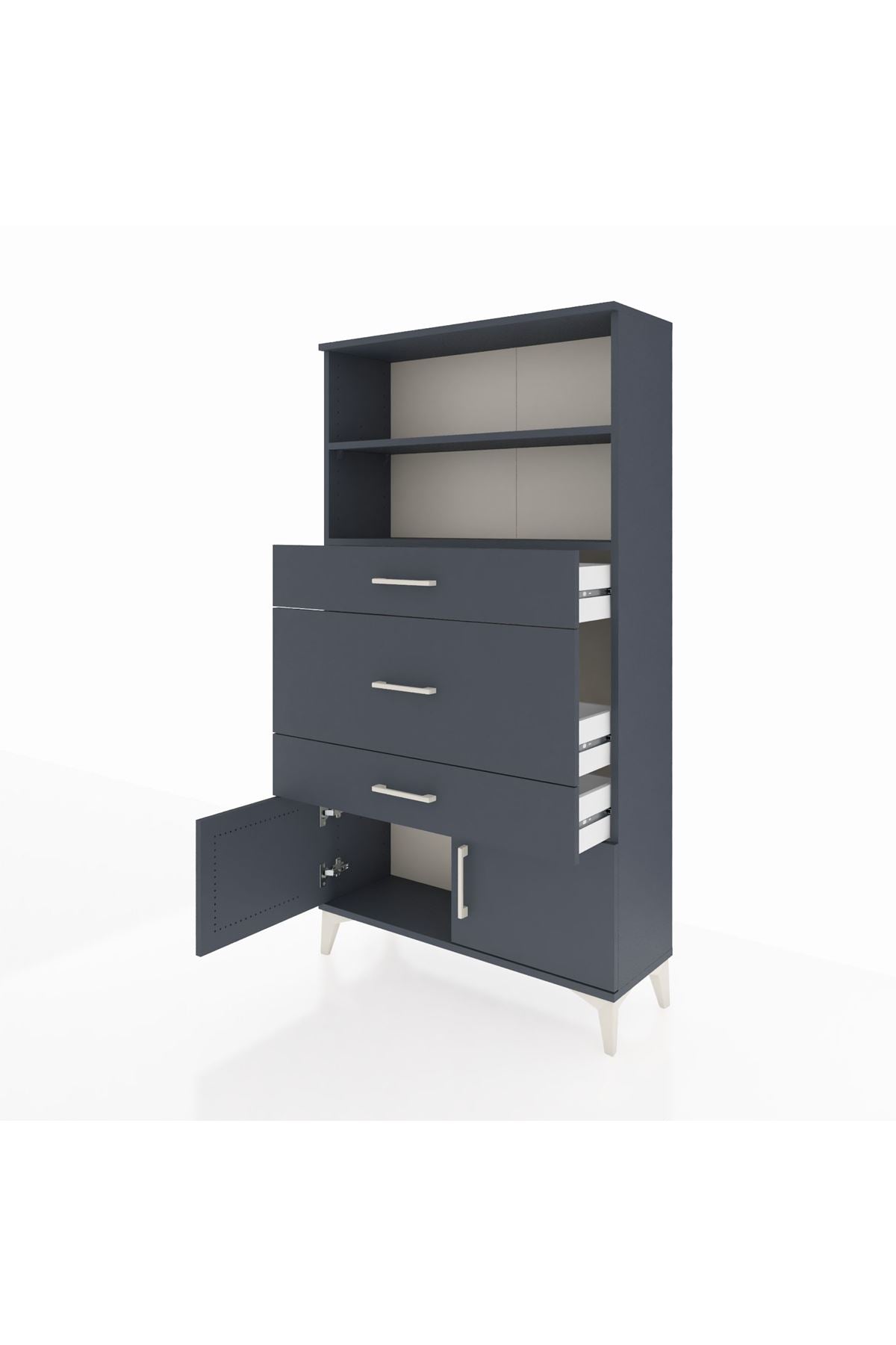 Arges Dolap 2 Raflı 3 Çekmeceli 2 Kapaklı 88x30x163 - S21M134V5A
