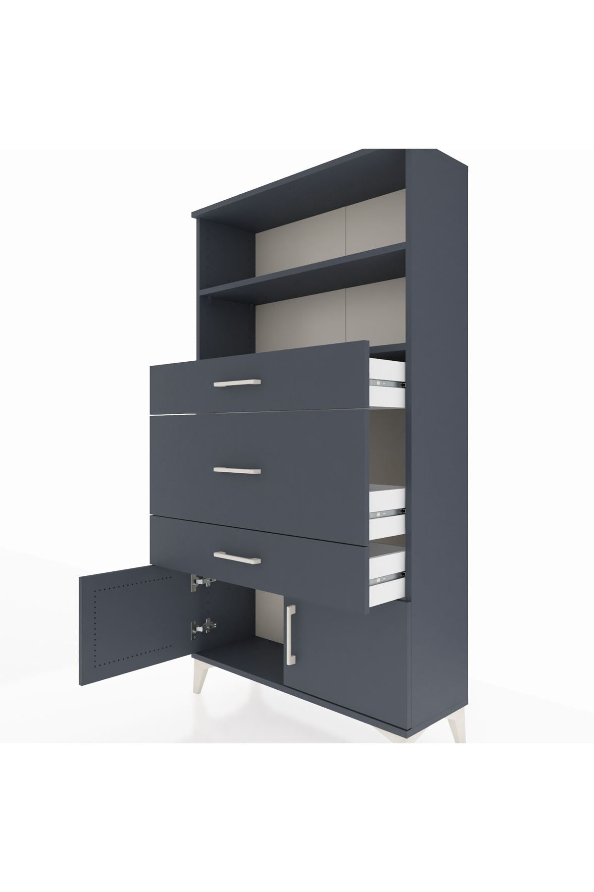 Arges Dolap 2 Raflı 3 Çekmeceli 2 Kapaklı 88x30x163 - S21M134V5A