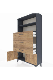 Arges Dolap 2 Raflı 3 Çekmeceli 2 Kapaklı 88x30x163 - S21M134V6A
