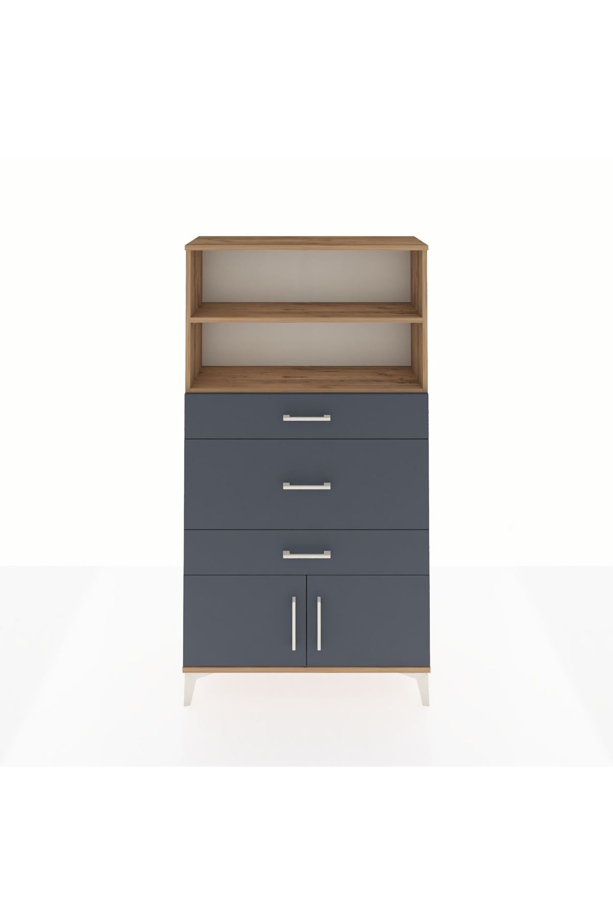 Arges Dolap 2 Raflı 3 Çekmeceli 2 Kapaklı 88x30x163 - S21M134V8A