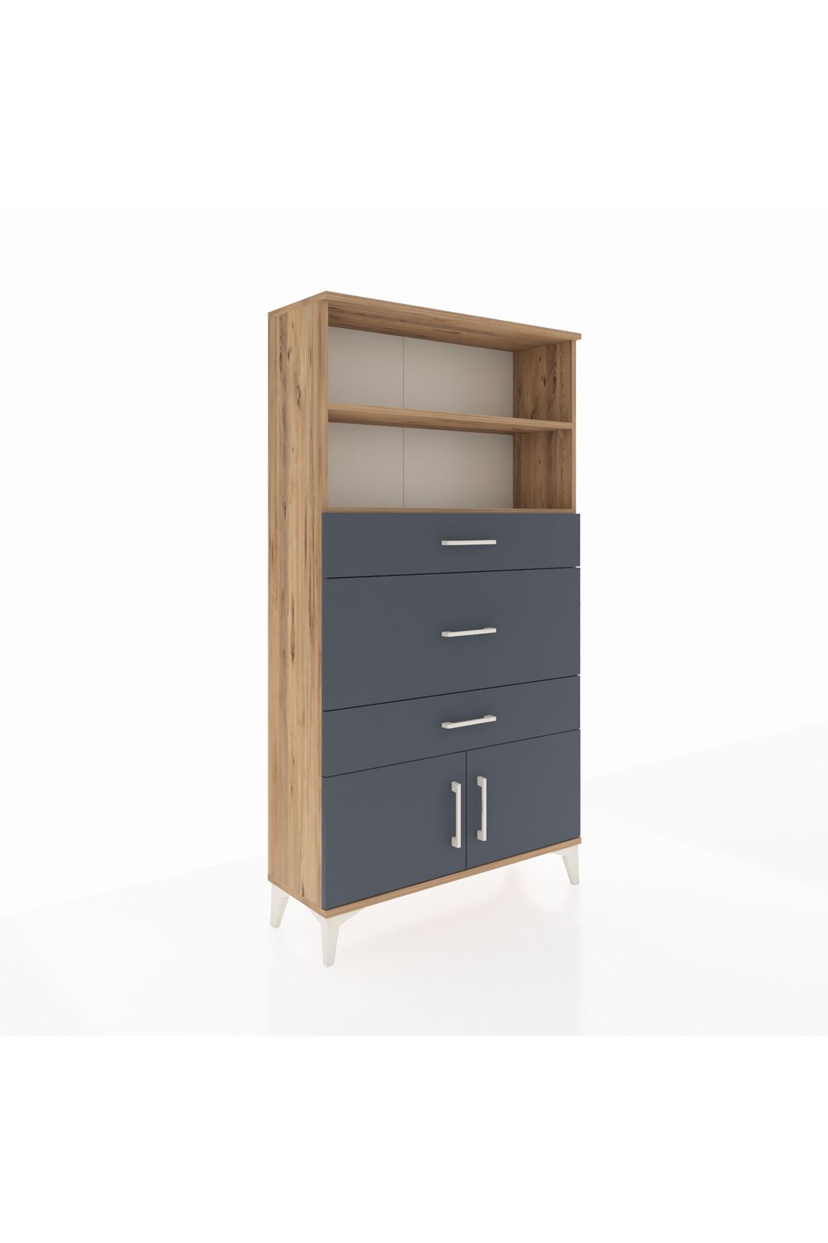Arges Dolap 2 Raflı 3 Çekmeceli 2 Kapaklı 88x30x163 - S21M134V8A